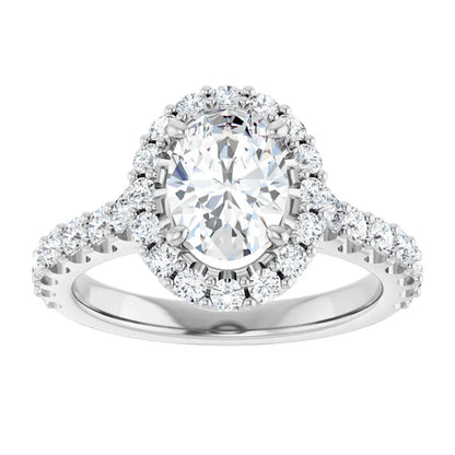 Oval Halo White Gold Style Engagement Ring