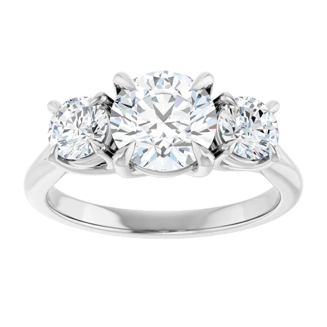 Round Brilliant White Gold Accent Engagement Ring