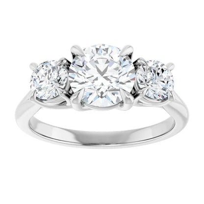 Round Brilliant White Gold Accent Engagement Ring