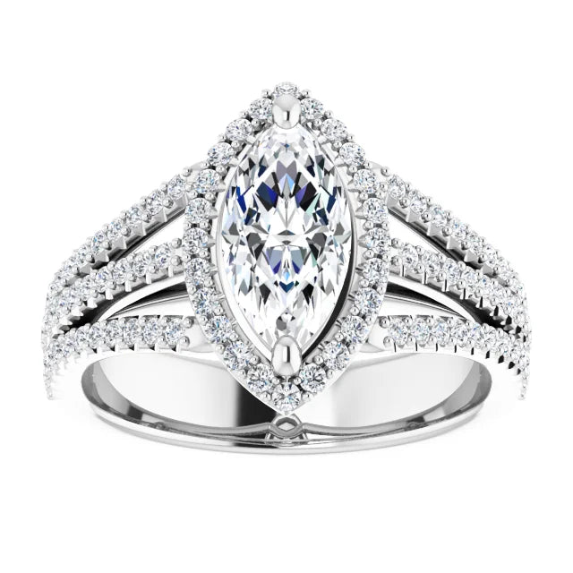 Marquise Halo Style Engagement Ring