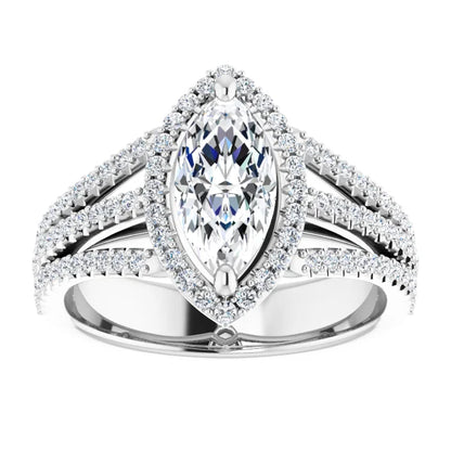 Marquise Halo Style Engagement Ring