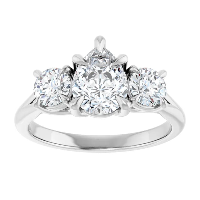 Pear White Gold Accent Engagement Ring
