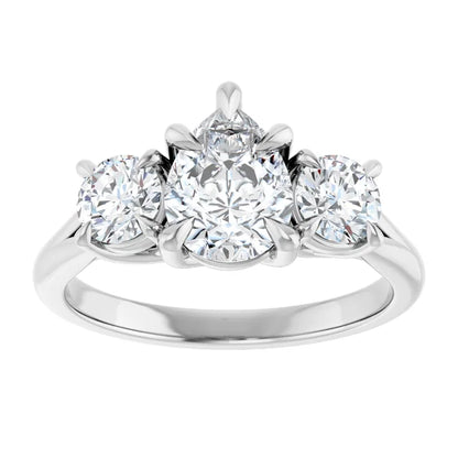 Pear White Gold Accent Engagement Ring