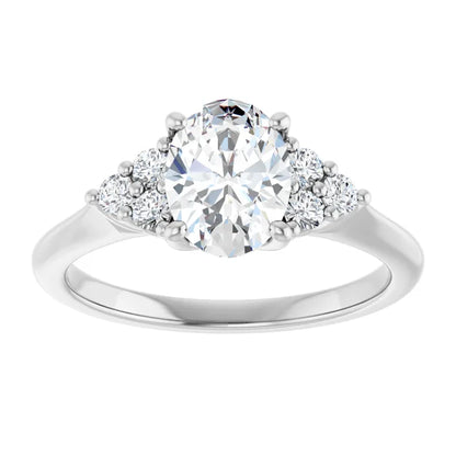 Oval White Gold Antique Inspired Design Engagement Ring