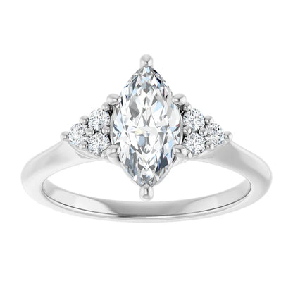 Marquise White Gold Antique Inspired Design Engagement Ring