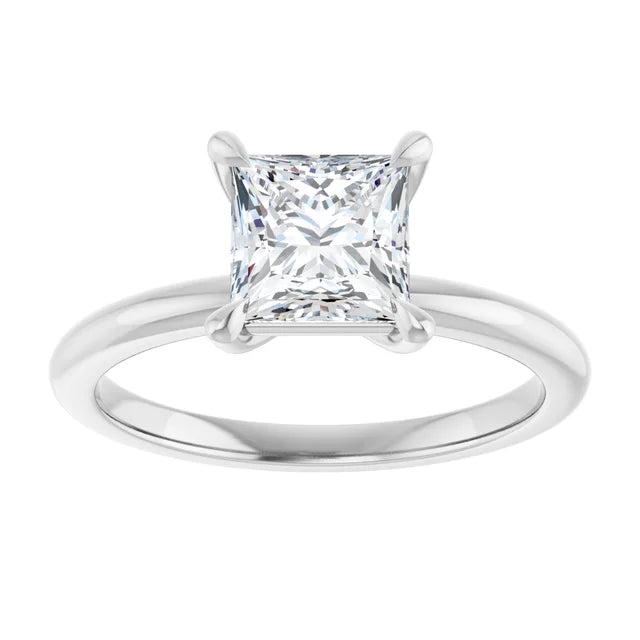 Princess White Gold Solitaire Engagement Ring