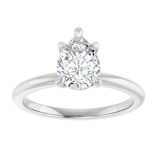 Pear White Gold Solitaire Engagement Ring