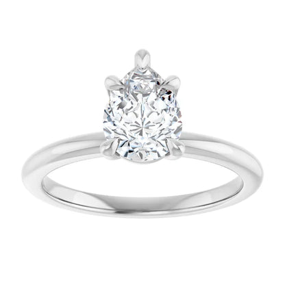 Pear White Gold Solitaire Engagement Ring
