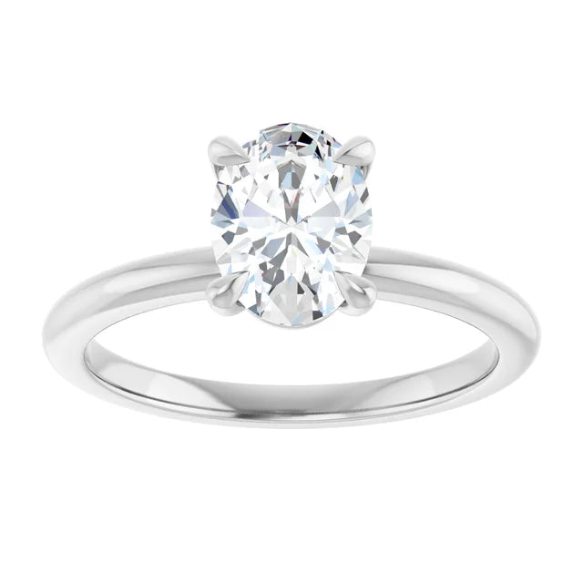 Oval White Gold Solitaire Engagement Ring