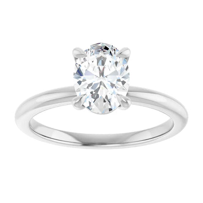 Oval White Gold Solitaire Engagement Ring