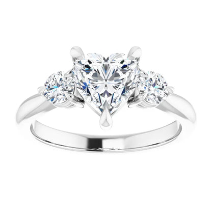 Heart White Gold Accent Engagement Ring