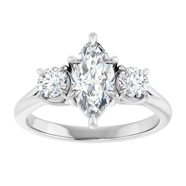 Marquise White Gold Accent Engagement Ring