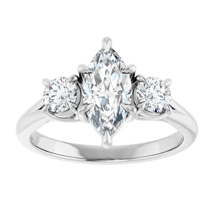 Marquise White Gold Accent Engagement Ring