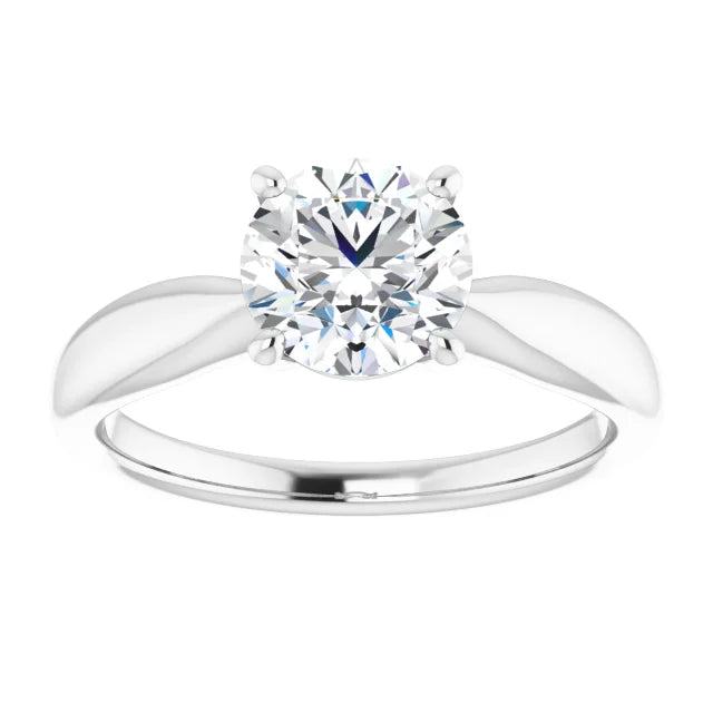 Round Brilliant White Gold Knife Edge Solitaire Engagement Ring