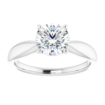 Round Brilliant White Gold Knife Edge Solitaire Engagement Ring