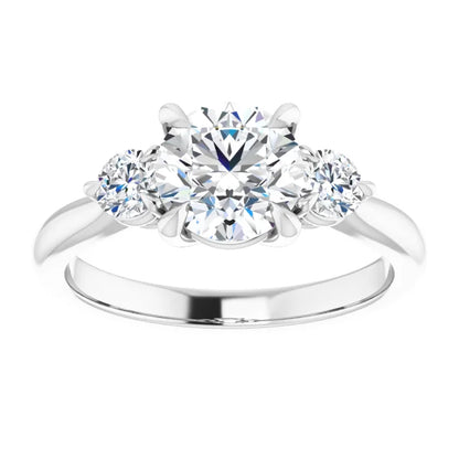 Round Brilliant White Gold Accent Engagement Ring