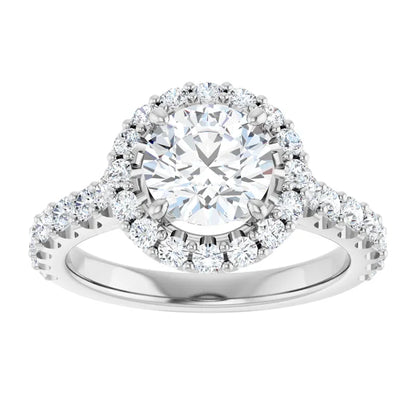 Round Brilliant Halo White Gold Style Engagement Ring