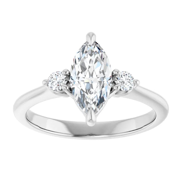 Marquise White Gold Accent Engagement Ring
