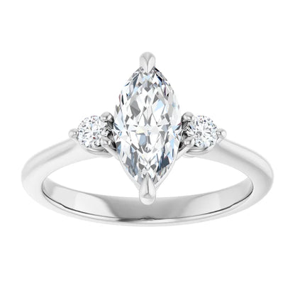 Marquise White Gold Accent Engagement Ring