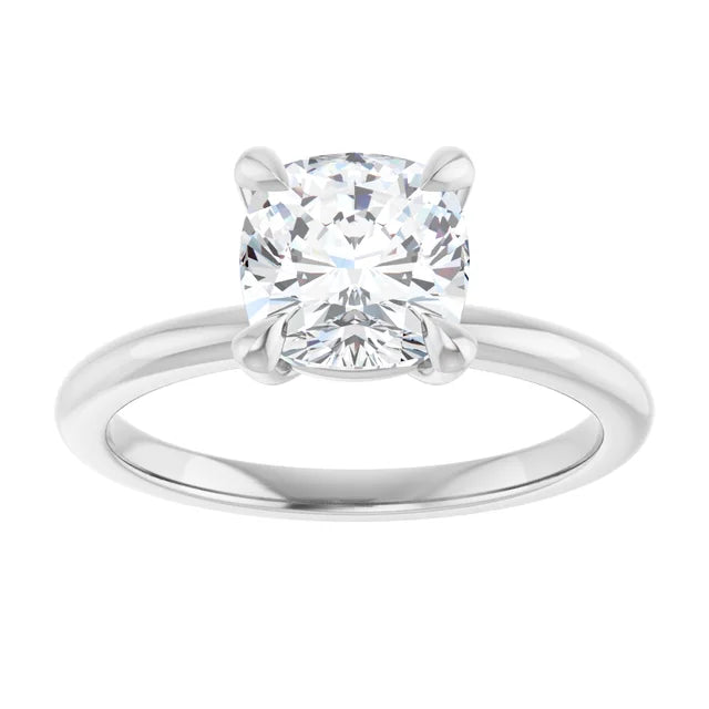 Cushion White Gold Solitaire Engagement Ring