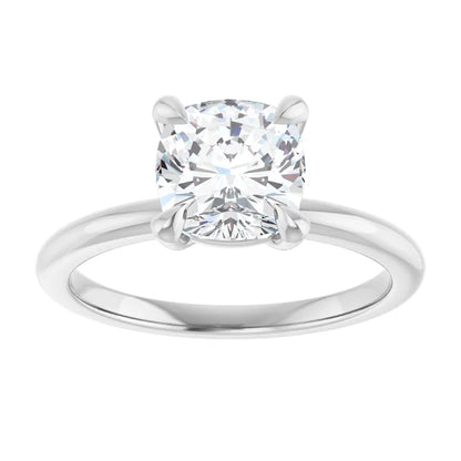 Cushion White Gold Solitaire Engagement Ring