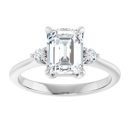 Emerald White Gold Accent Engagement Ring