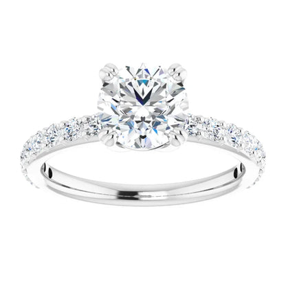 Round Brilliant White Gold Claw Set Style Engagement Ring
