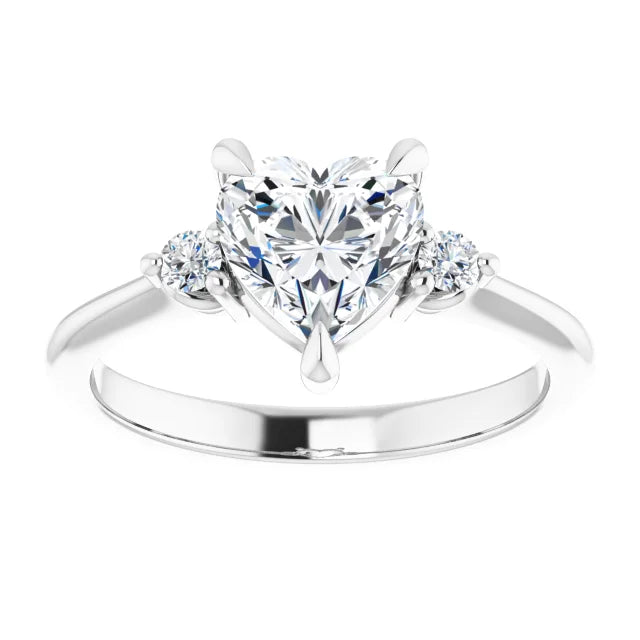 Heart White Gold Accent Engagement Ring