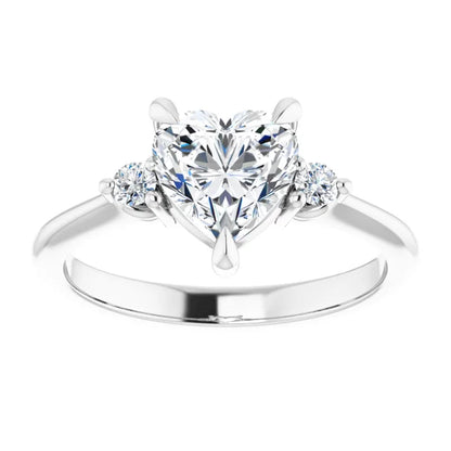 Heart White Gold Accent Engagement Ring
