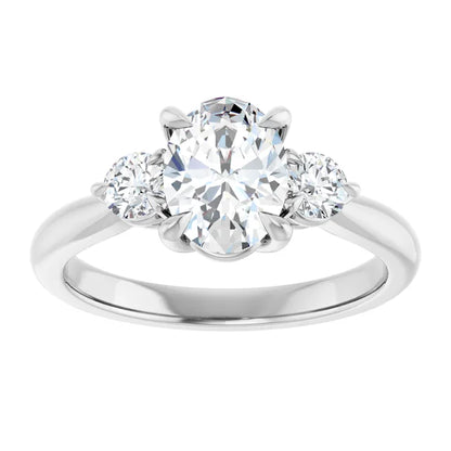 Oval White Gold Accent Engagement Ring