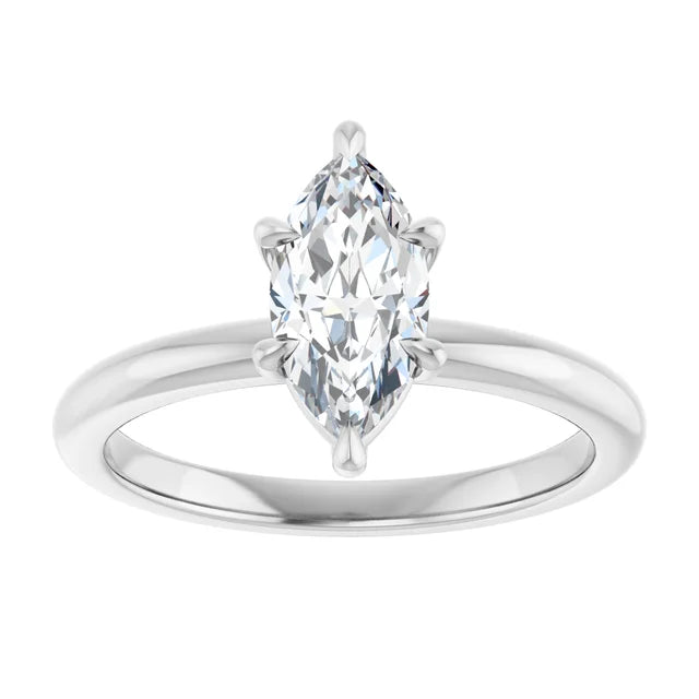 Marquise White Gold Solitaire Engagement Ring