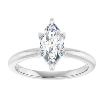 Marquise White Gold Solitaire Engagement Ring