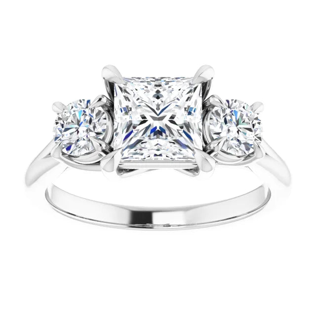 Princess White Gold Accent Engagement Ring