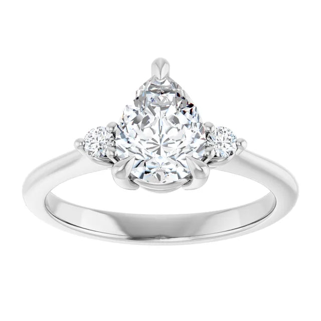 Oval White Gold Accent Engagement Ring