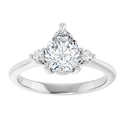 Oval White Gold Accent Engagement Ring