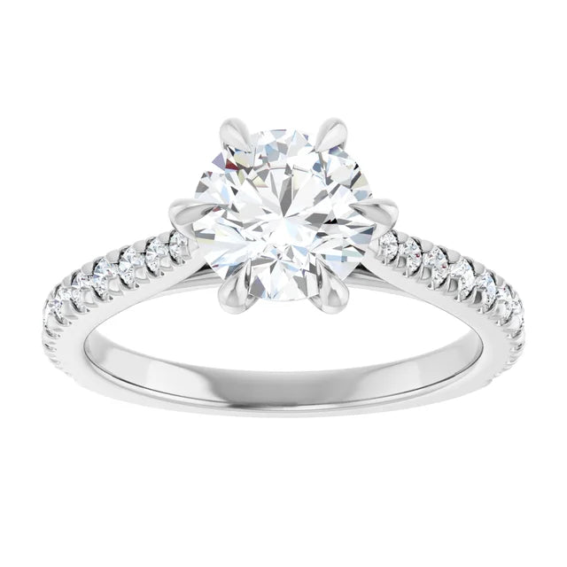 Round Brilliant White Gold Claw Set Style Engagement Ring