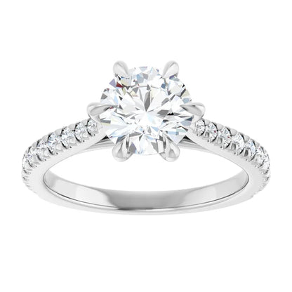 Round Brilliant White Gold Claw Set Style Engagement Ring