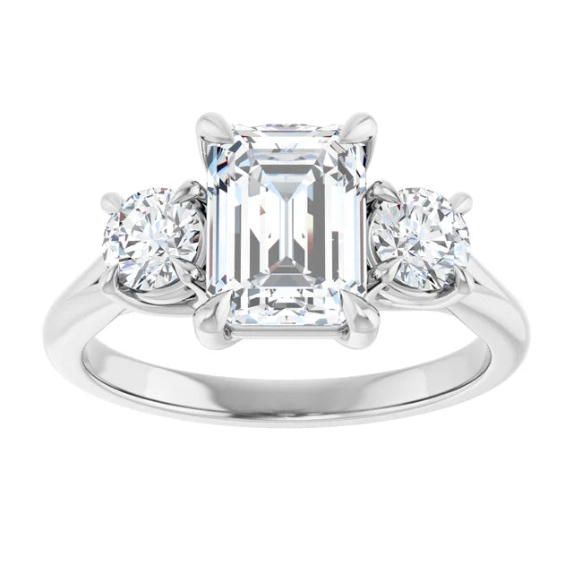 Emerald White Gold Accent Engagement Ring