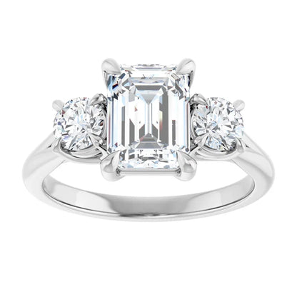 Emerald White Gold Accent Engagement Ring