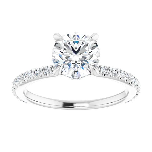 Round Brilliant White Gold Claw Set Style Engagement Ring 