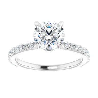 Round Brilliant White Gold Claw Set Style Engagement Ring 