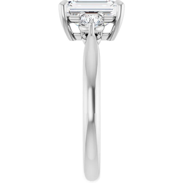 Emerald White Gold Accent Engagement Ring