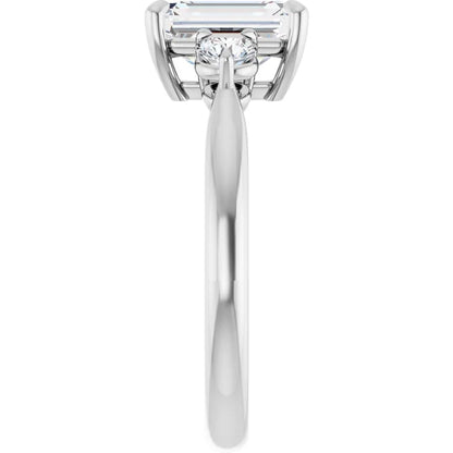 Emerald White Gold Accent Engagement Ring