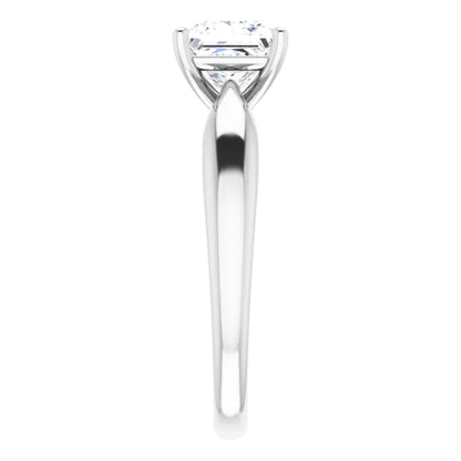 Princess White Gold Knife Edge Solitaire Engagement Ring
