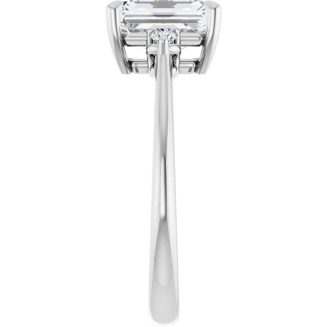 Emerald White Gold Accent Engagement Ring