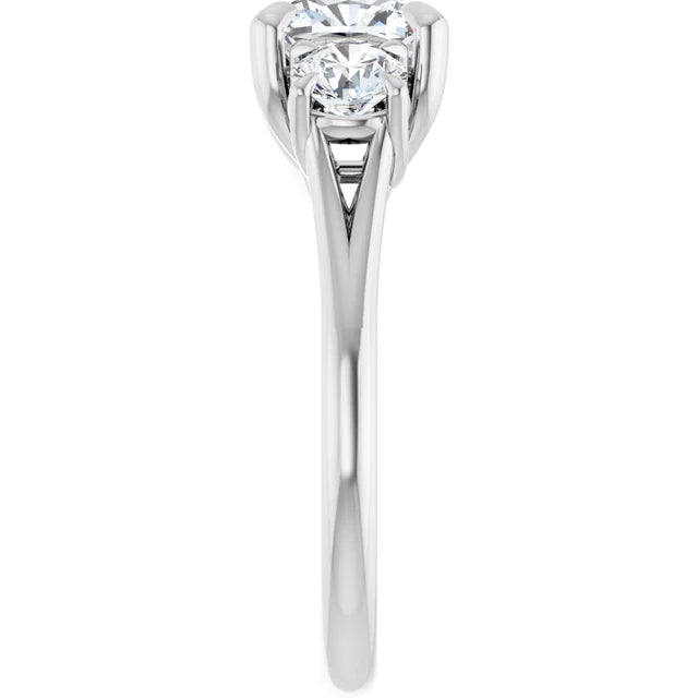 Cushion White Gold Accent Engagement Ring