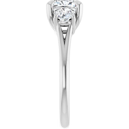 Cushion White Gold Accent Engagement Ring