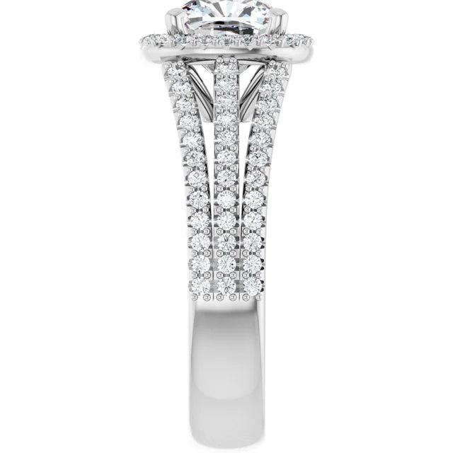 Cushion White Gold Halo Style Engagement Ring