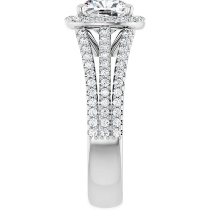 Cushion White Gold Halo Style Engagement Ring