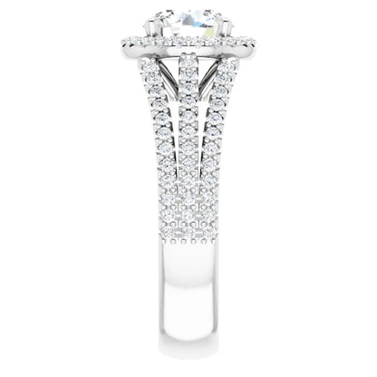 Round Brilliant White Gold Halo Style Engagement Ring
